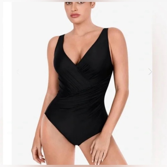POPILUSH Shapewear Swimsuit Deep-V Neck One-Piece - MWT - Picture 1 of 7